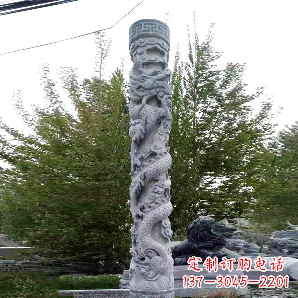 绵阳华贵典雅的石雕盘龙柱雕塑