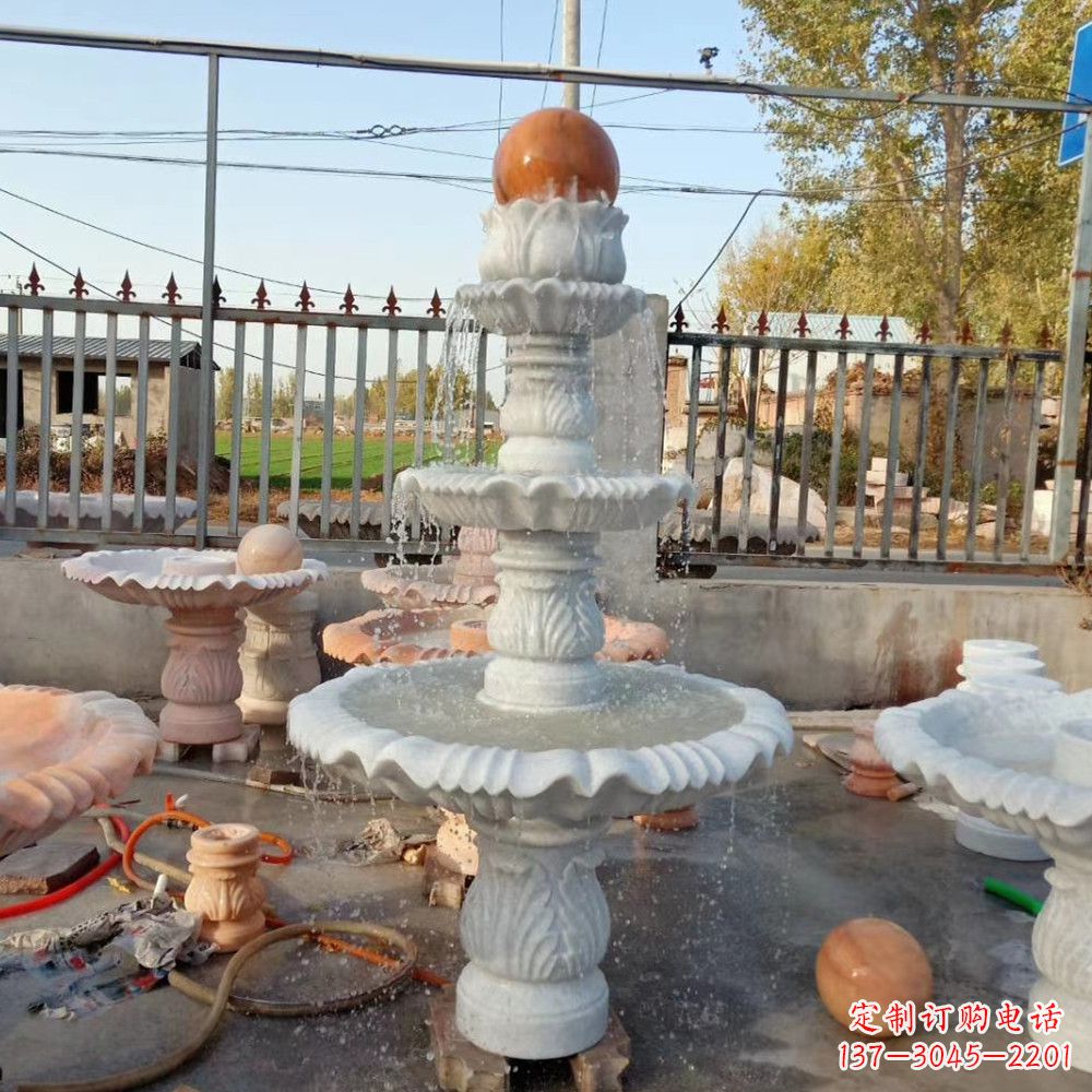 绵阳石雕喷泉,营造出静谧氛围