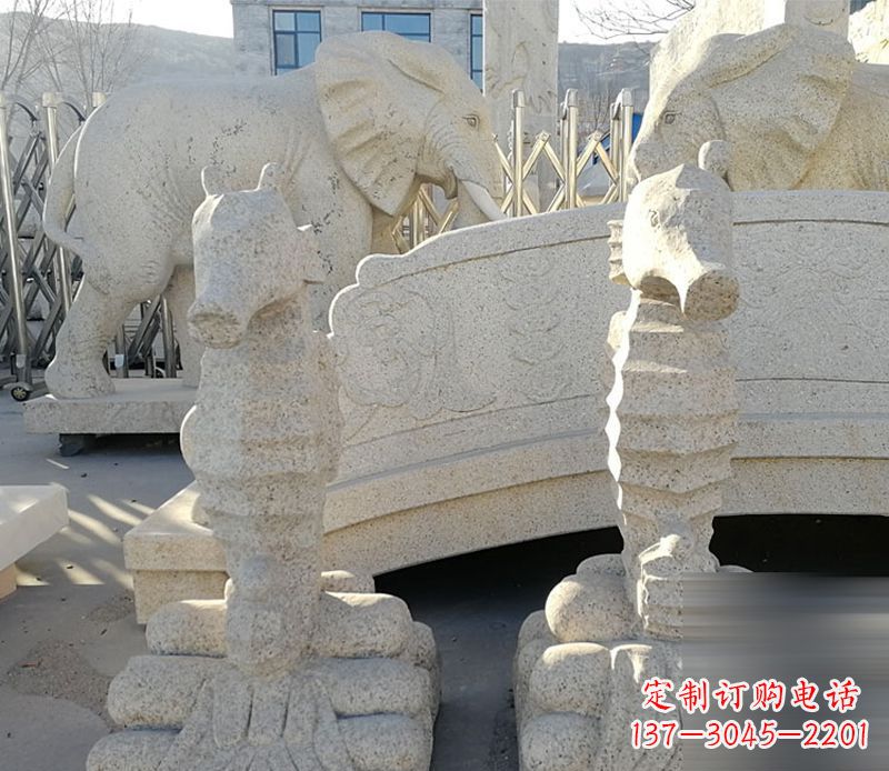 绵阳中领雕塑海马石雕静谧可爱