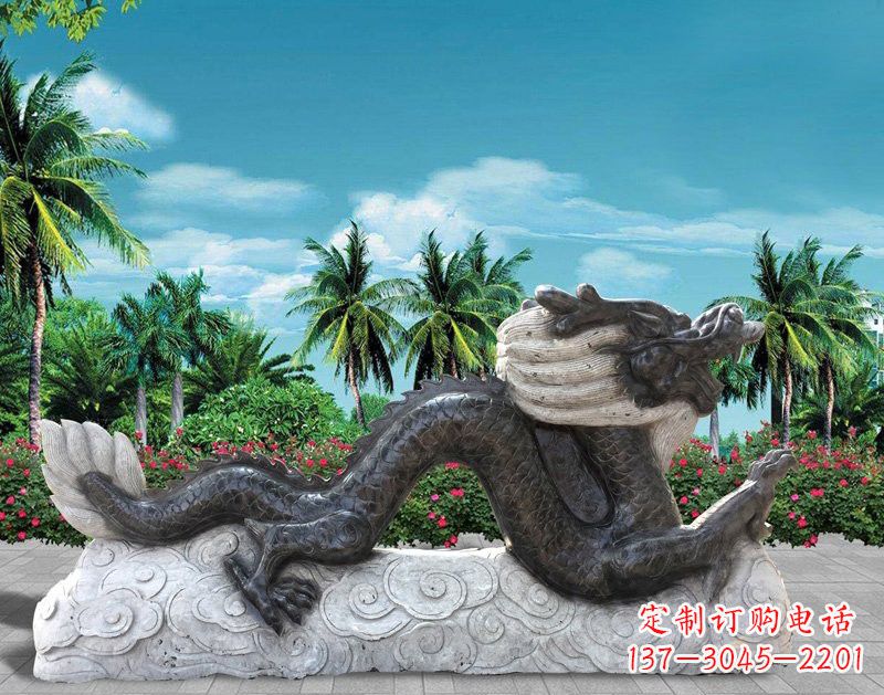 绵阳中领雕塑:精美石刻喷水龙雕塑