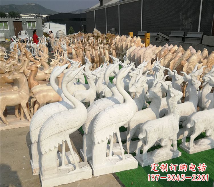 绵阳石雕仙鹤雕塑