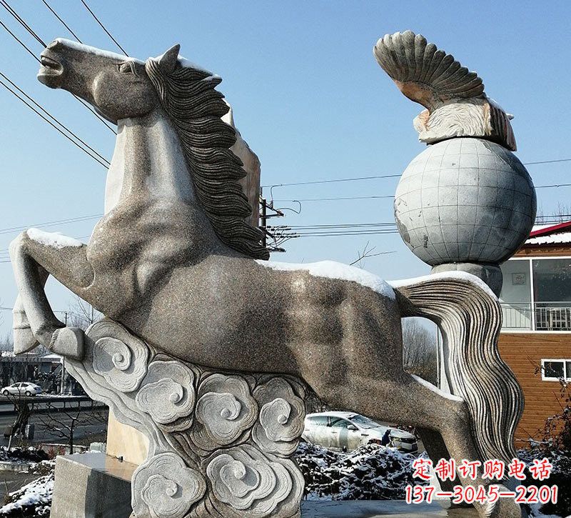 绵阳石雕祥云奔马