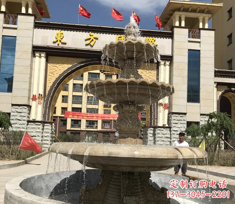 绵阳石雕小区大型喷泉雕塑