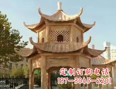 绵阳石雕小区景观双层凉亭