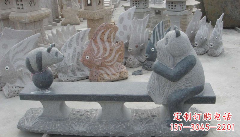 绵阳石雕熊猫座椅