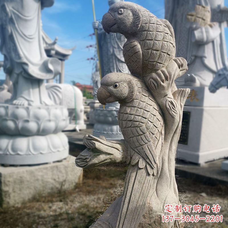 绵阳石雕鹦鹉景观雕塑摆件