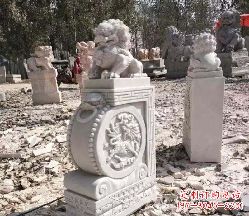 绵阳石雕园林狮子抱鼓石 