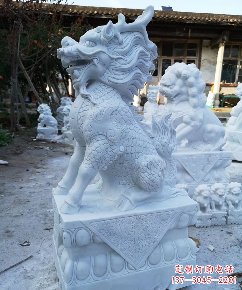 绵阳石雕镇宅麒麟动物雕塑