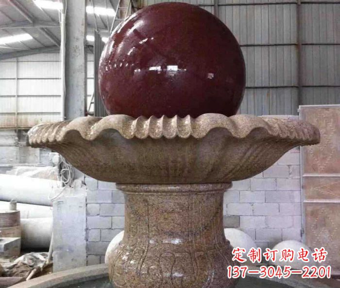 绵阳石来运转小型风水球喷泉石雕 (2)