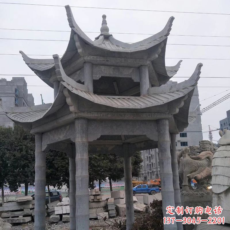 绵阳双层八角石雕凉亭