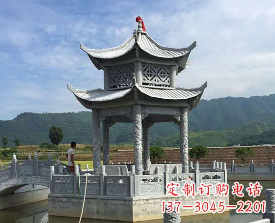 绵阳双层仿古凉亭石雕_1
