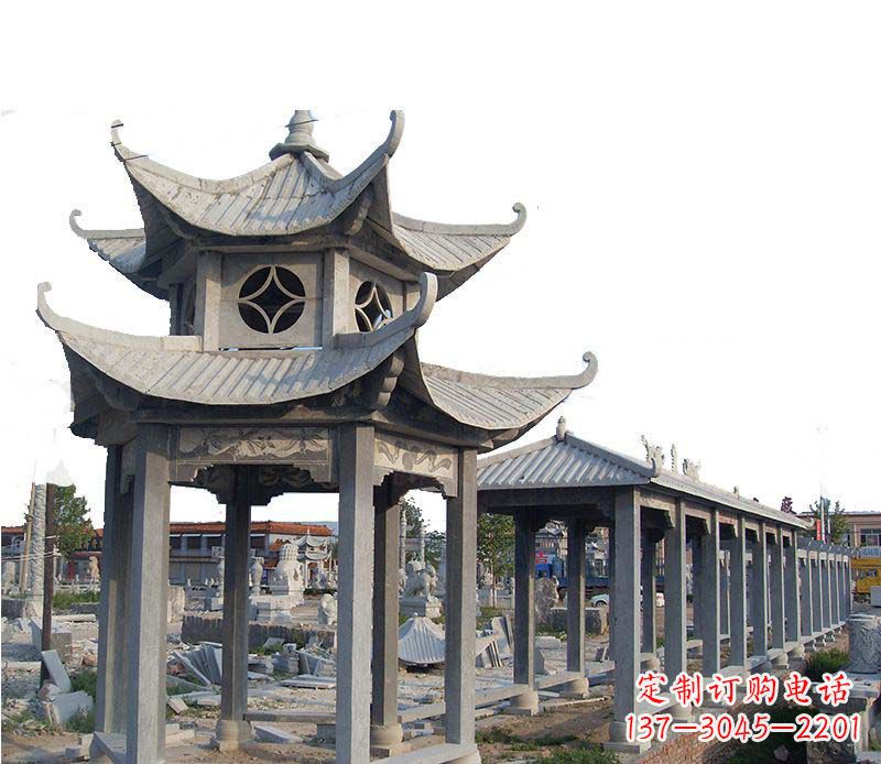 绵阳双层仿古凉亭石雕