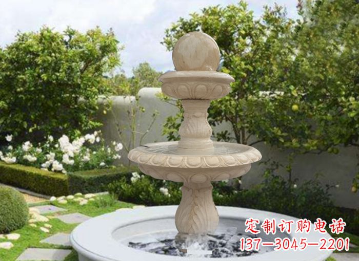 绵阳双层风水球喷泉别墅石雕