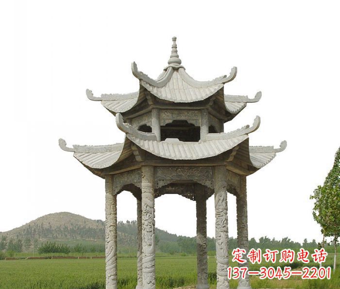 绵阳双层仿古石雕凉亭