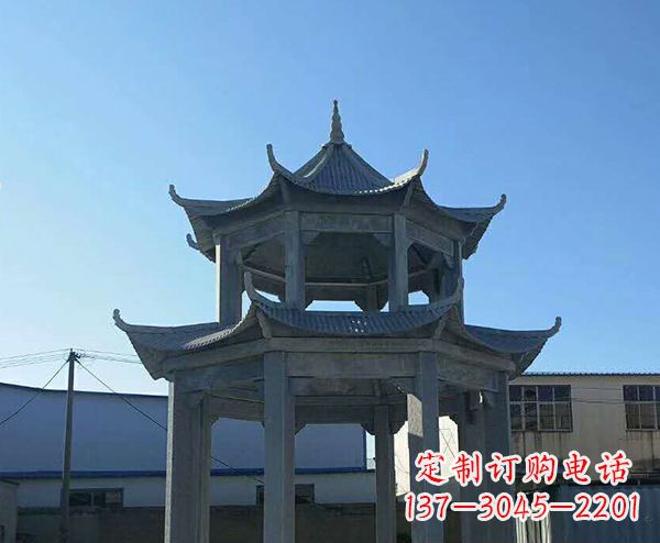 绵阳双层仿古石凉亭石雕_1