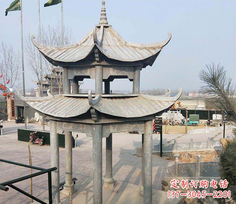 绵阳双层户外凉亭石雕