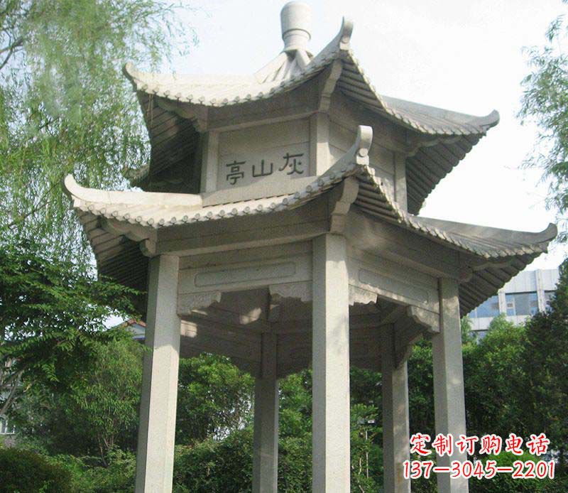 绵阳双层石凉亭石雕