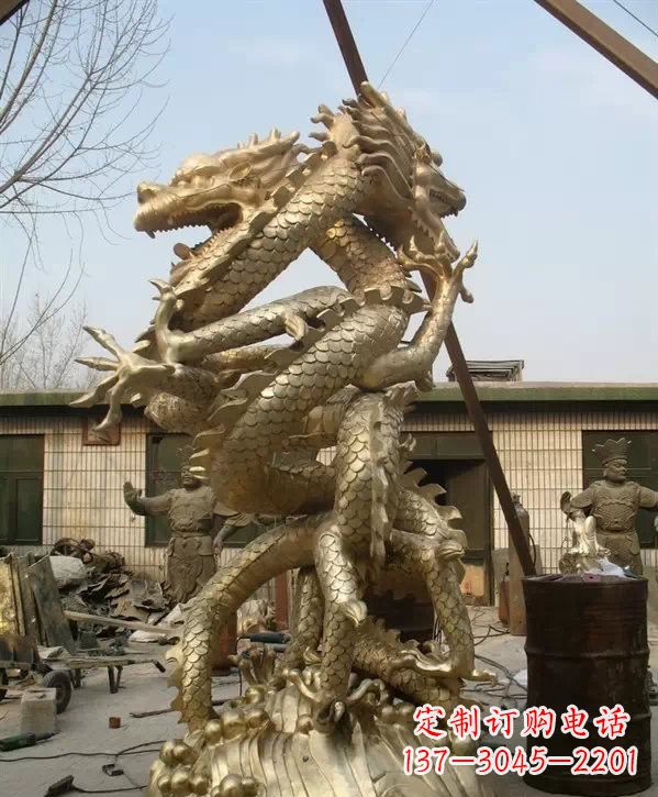 绵阳双龙铜雕