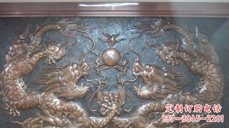 绵阳双龙戏珠锻铜浮雕