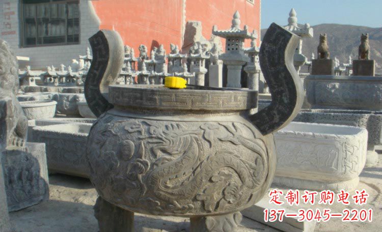 绵阳双龙戏珠浮雕香炉铜雕
