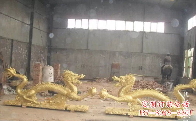 绵阳双龙戏珠广场铜雕 (2)
