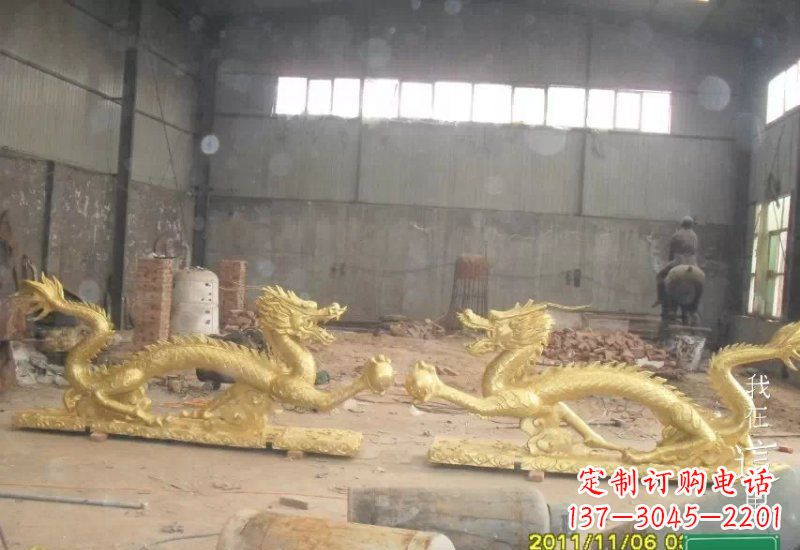 绵阳双龙戏珠铜雕