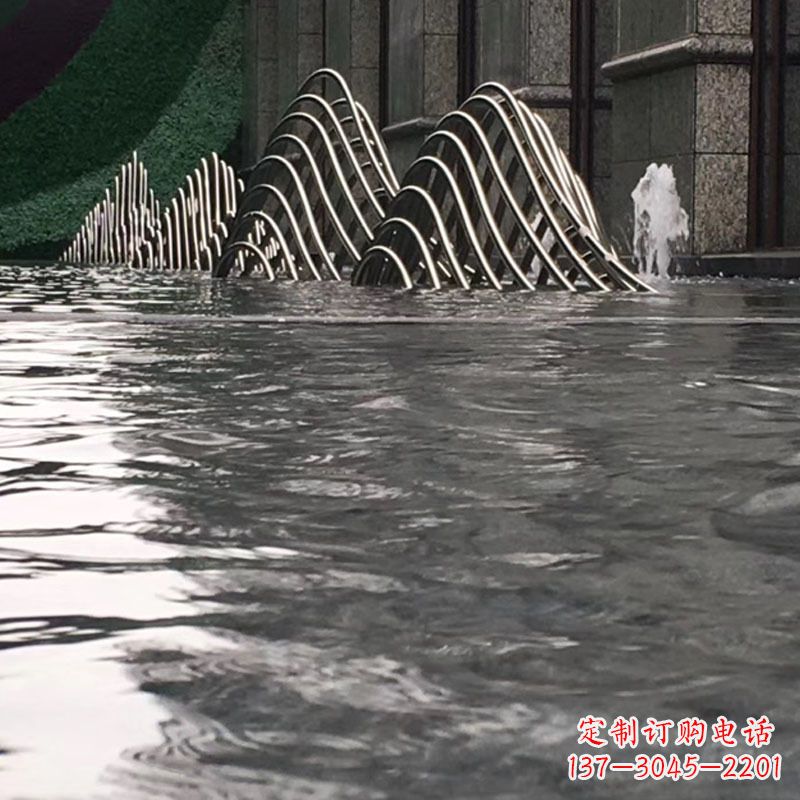 绵阳水池水景假山不锈钢