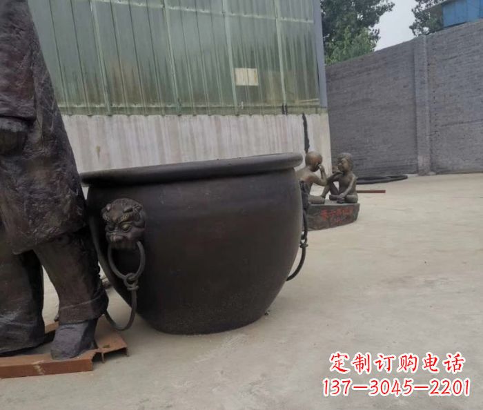 绵阳水缸铜雕塑 (2)