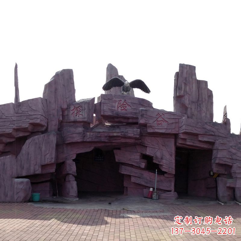 绵阳水泥塑石大门景观假山