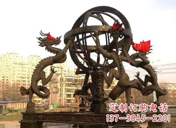 绵阳四龙戏珠城市景观铜雕