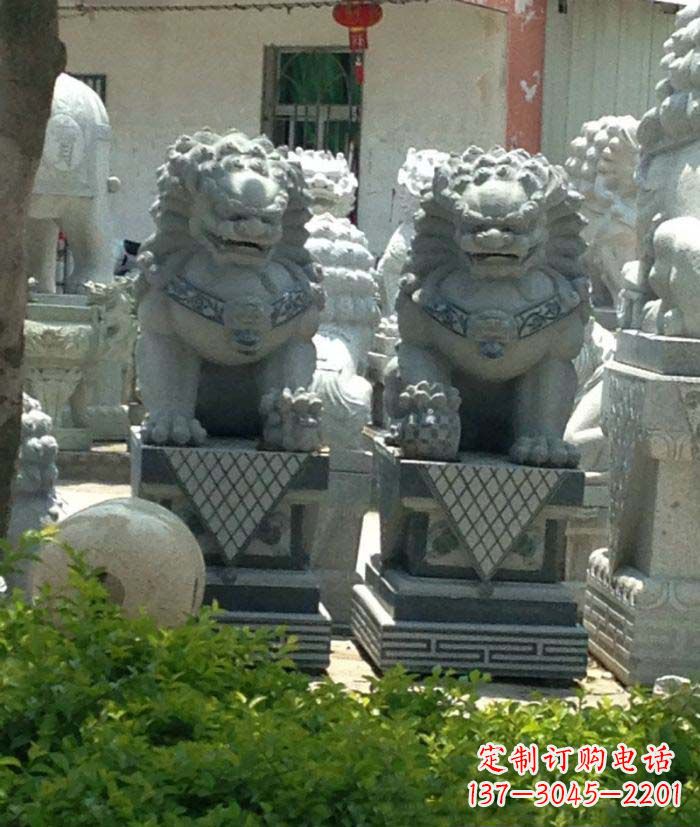 绵阳寺庙景观仿古石狮子