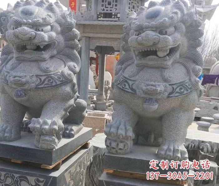 绵阳寺庙景观仿古石狮子 (3)
