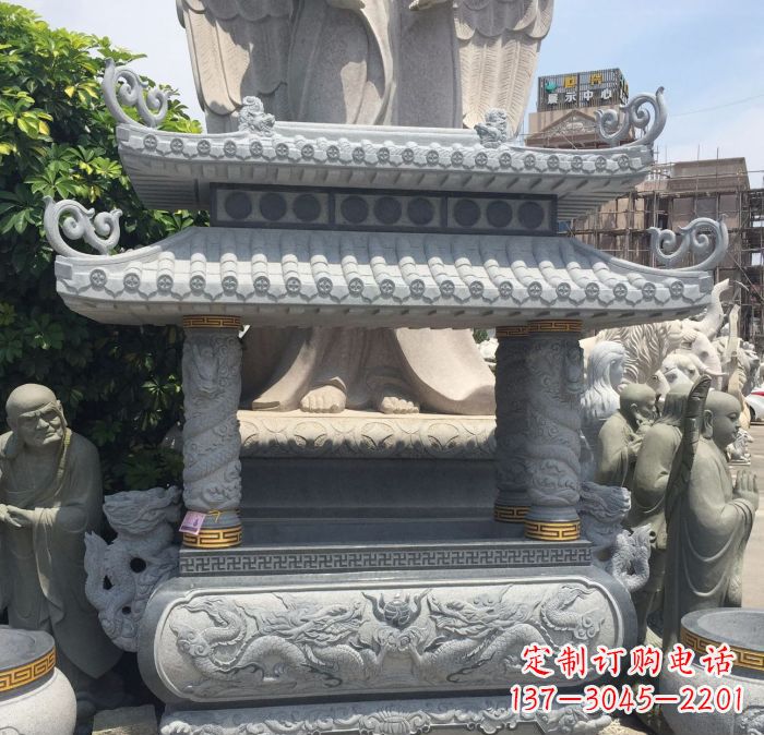 绵阳寺庙景观仿古香炉石雕 (2)