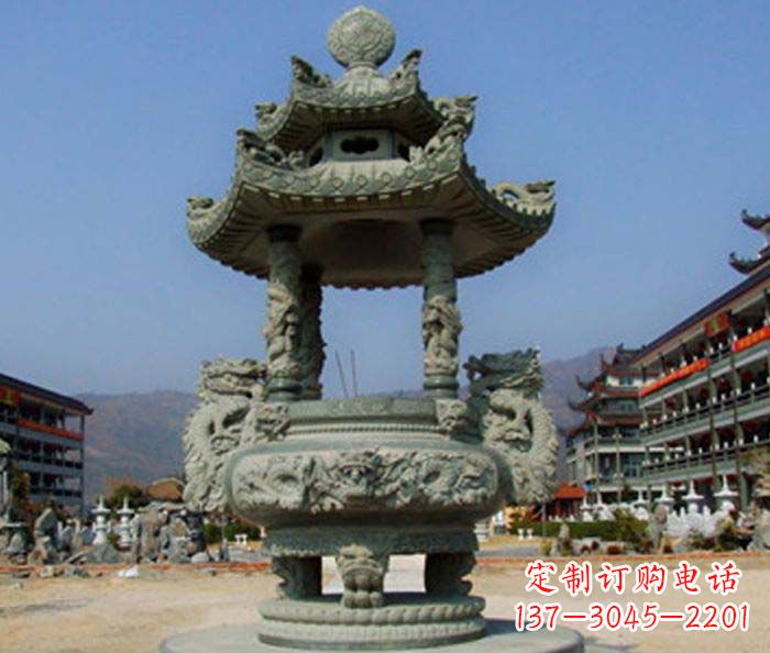 绵阳寺庙景观仿古石香炉