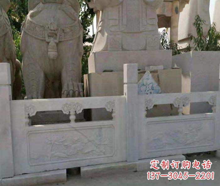 绵阳寺庙景观汉白玉石浮雕栏板