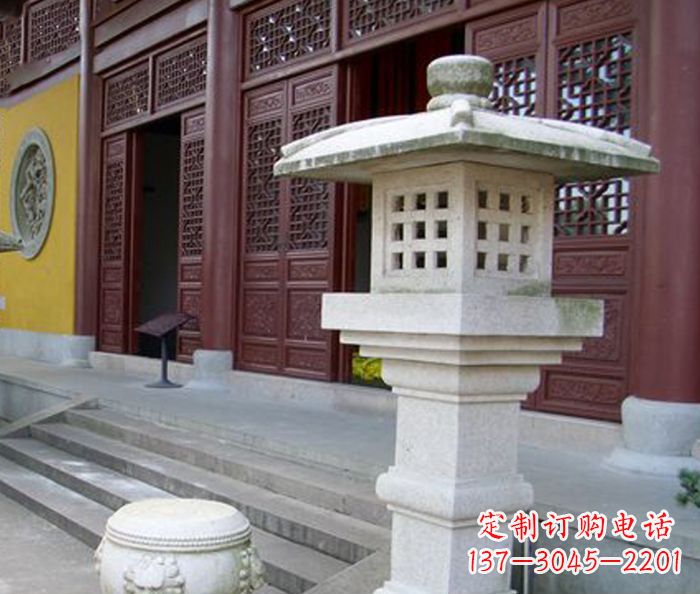 绵阳寺庙景观镂空石灯石雕