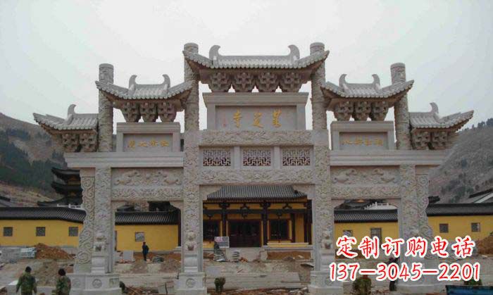 绵阳寺庙景观三门五楼石牌坊