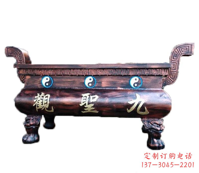 绵阳寺庙九龙香炉铜雕
