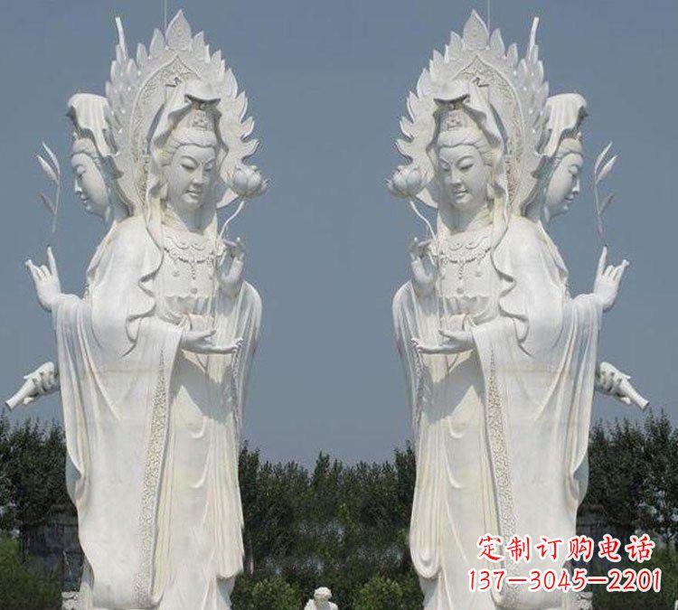 绵阳寺庙三面观音菩萨雕塑