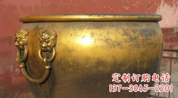 绵阳寺庙水缸铜雕 (2)