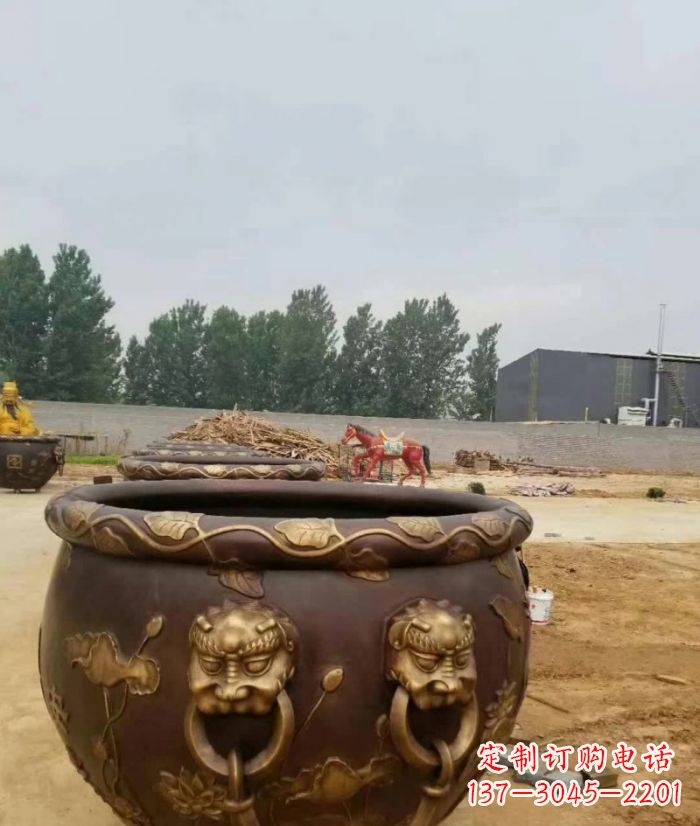 绵阳寺庙水缸铜雕 (4)