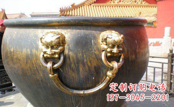 绵阳寺庙水缸铜雕 (3)
