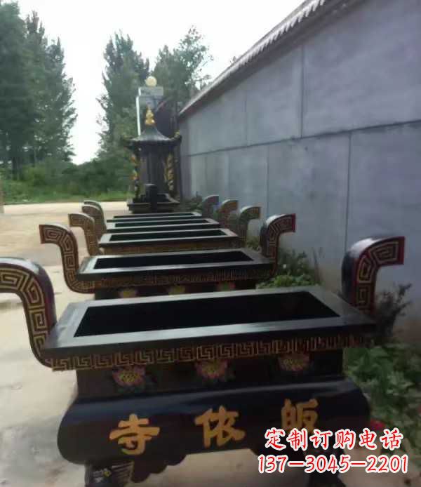 绵阳寺庙四足方形香炉铜雕