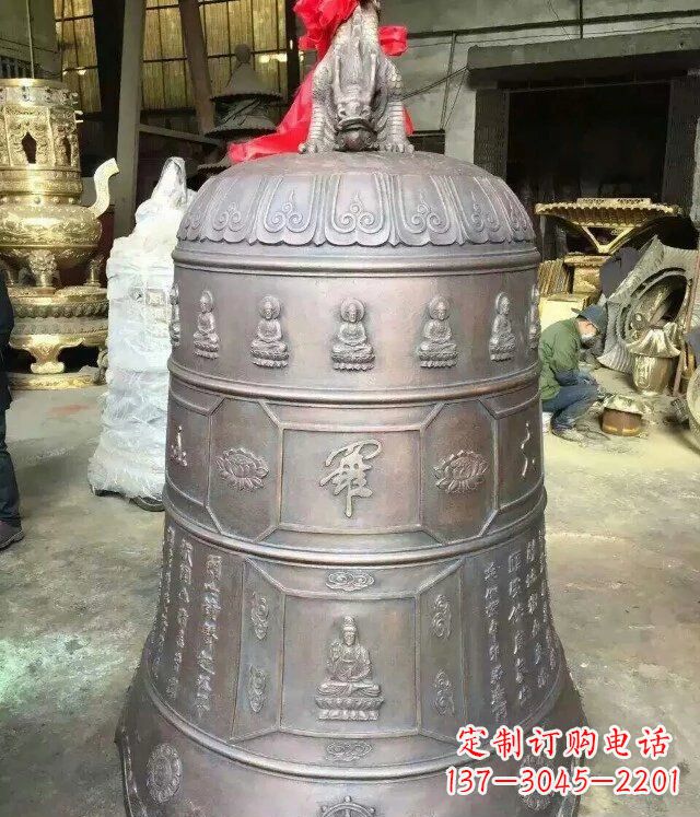 绵阳寺庙铜雕钟铸铜钟雕塑