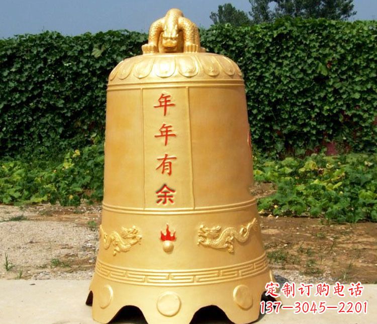 绵阳寺庙铜钟雕塑 (2)