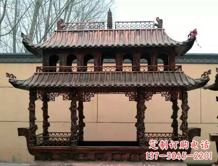 绵阳寺庙香炉铜雕 (3)