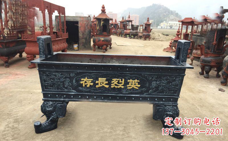 绵阳寺庙香炉铜雕 (4)