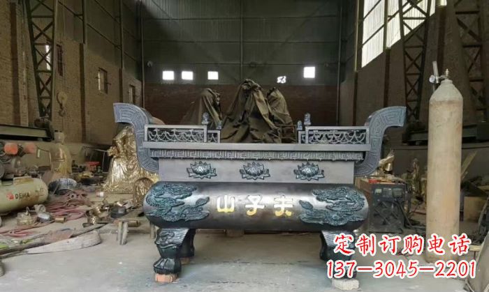 绵阳寺庙香炉铜雕_2