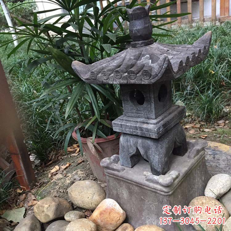 绵阳寺庙园林青石做旧仿古石灯