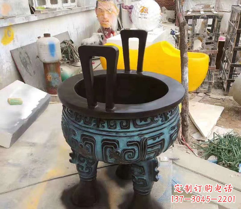 绵阳寺庙圆型铜雕香炉